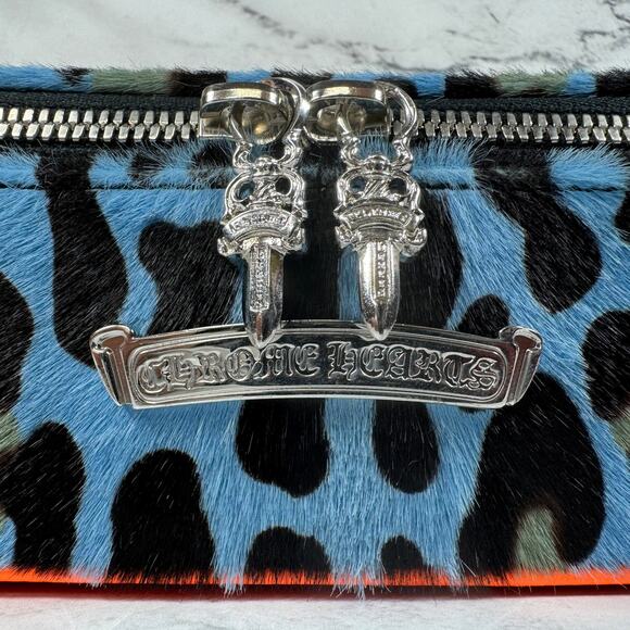 Chrome Hearts Jewelry Case  St Barth Exclusive Leopard Pony Hair Box Bag Clutch - Picture 6 of 16